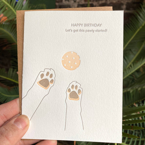 Let's get this Pawty Started Letterpress Card