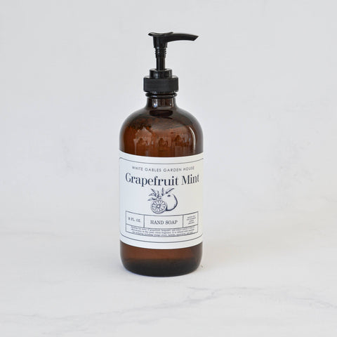 Liquid Hand Soap 16 oz. | Made In USA: Amber / Lavender Woods, Glass Jar