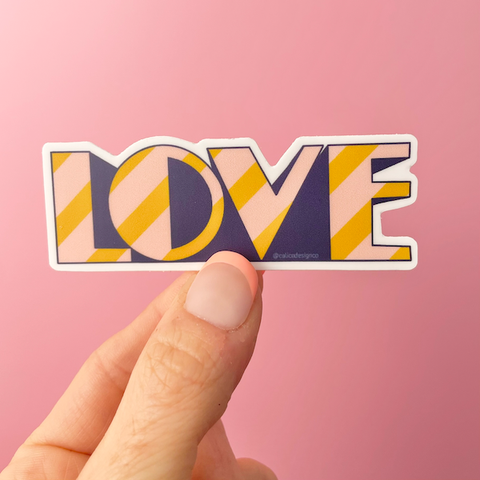 LOVE, Retro Dimensional Vinyl Sticker