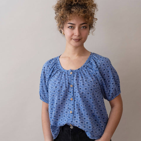 Flora Top- Tangier Indigo