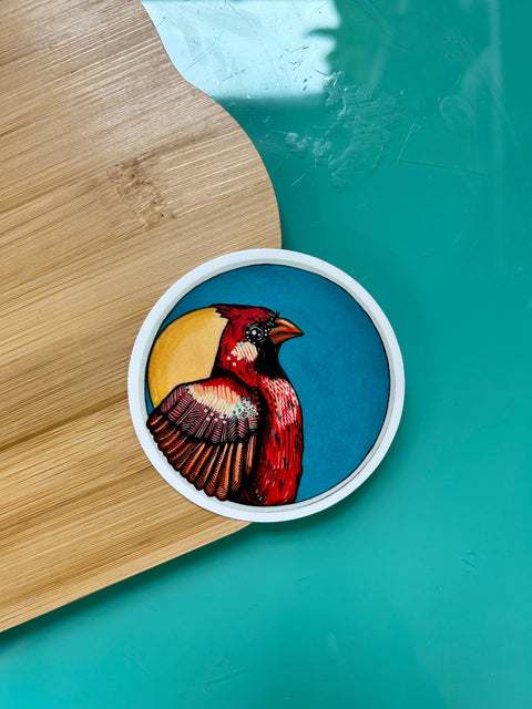 Cardinal Round Vinyl Sticker