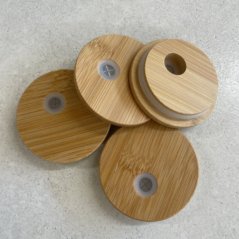 Bamboo Can Glass Lid