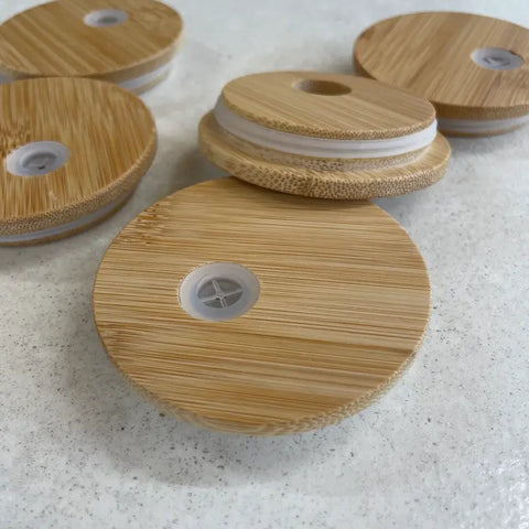 Bamboo Can Glass Lid