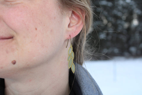String Of Pearls // Stained Glass Resin Earrings