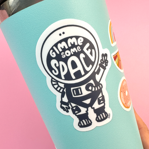 Spaceman Astronaut Give Me Some Space Vinyl Sticker