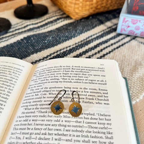 Compass // stained glass resin earrings