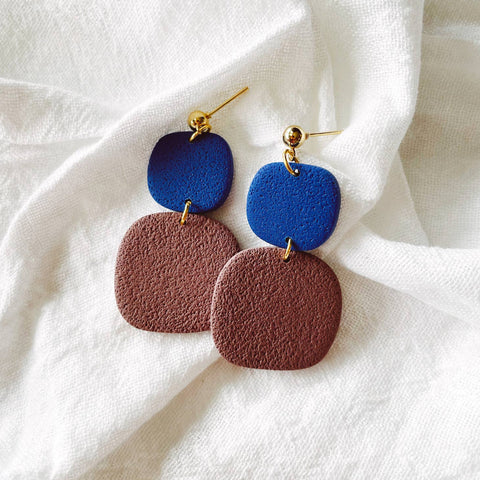 Coraline | Organic Square Polymer Clay Earrings