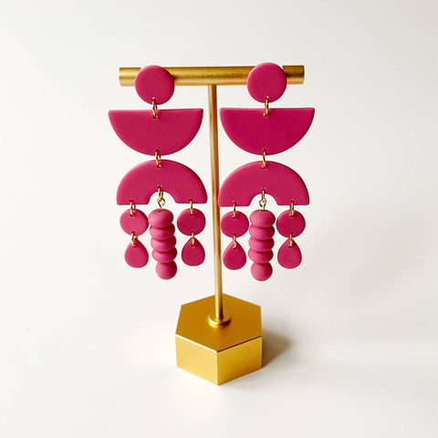 Estelle | Beaded Chandelier Polymer Clay Earrings