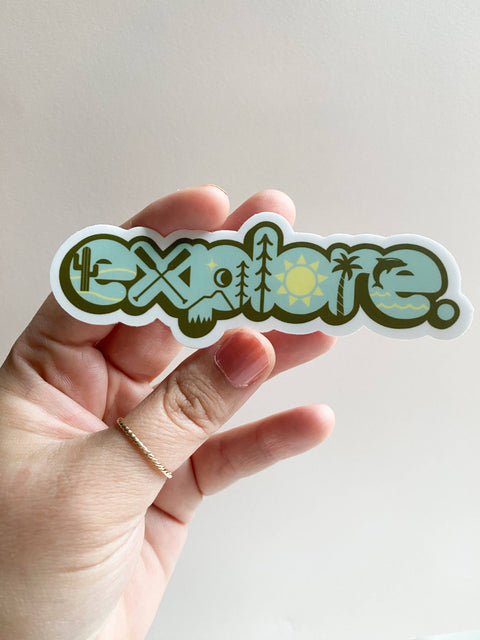 Explore Travel Icons Vinyl Sticker