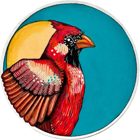 Cardinal Round Vinyl Sticker