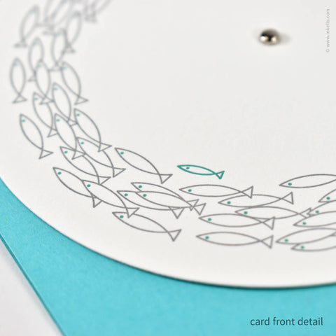 Silver School of Fish Note Card (#336)
