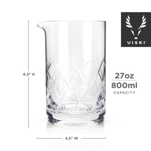 Viski Professional Extra Large Crystal Cocktail Mixing Glass