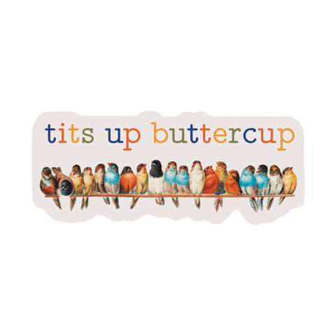 Vintage Tits Up Bird Funny Pun High Quality Vinyl Sticker