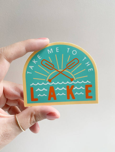 Take Me to the Lake Line Drawn Vinyl Sticker