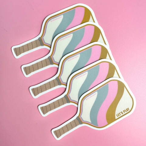 Pickleball Paddle Vinyl Sticker - Pink Pickleball Sticker