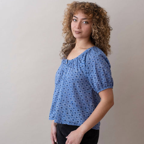 Flora Top- Tangier Indigo
