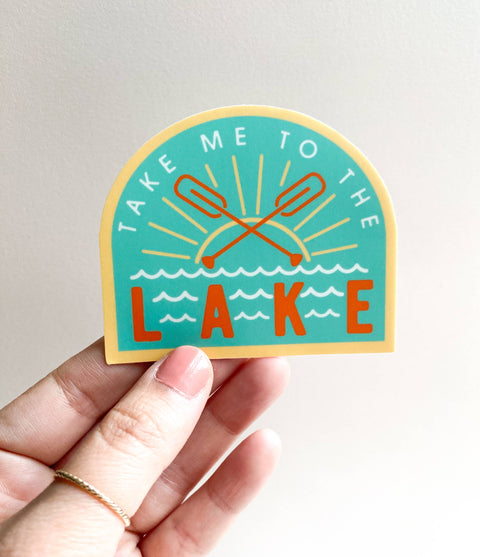 Take Me to the Lake Line Drawn Vinyl Sticker
