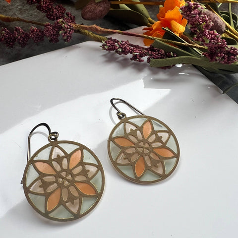 Kaleidoscope // stained glass resin earrings