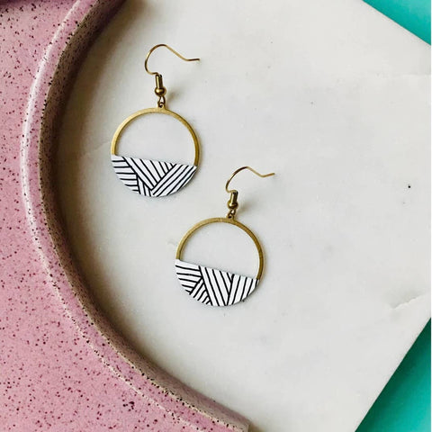 Crescent Hoop Earrings-Assorted Styles