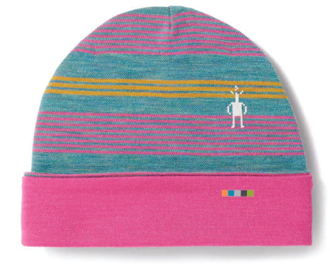 Kids' Thermal Merino Reversable Cuffed Beanie Cascade Multistripe