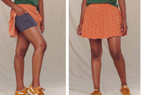 Sunkissed Pleated Skort-Rust Geo Print