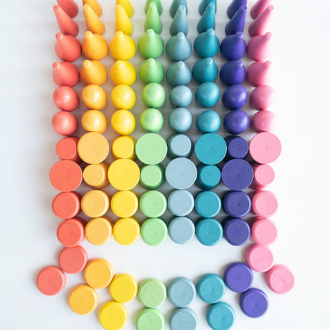Bright Wooden Shapes, 96 Piece Set