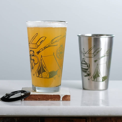 Camping Tools Equipment Glassware Tumbler, Moss