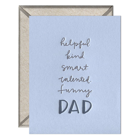 Dad Attributes - Father's Day card