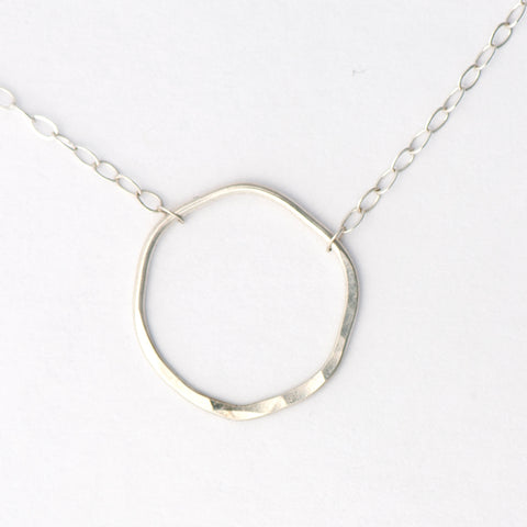Imperfect Circle Necklace - Sterling Silver