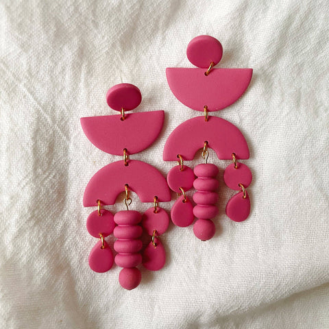 Estelle | Beaded Chandelier Polymer Clay Earrings