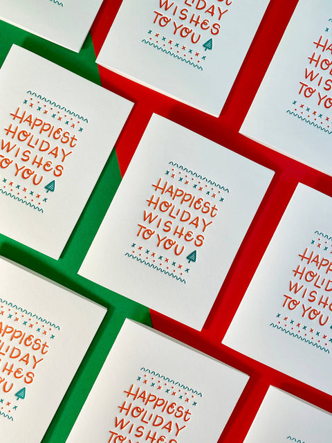 Happiest Holiday Wishes - Winter Holidays card - Final Sale