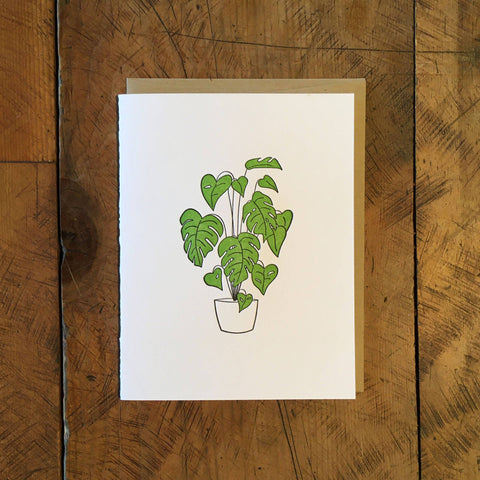 Monstera Plant Letterpress Card