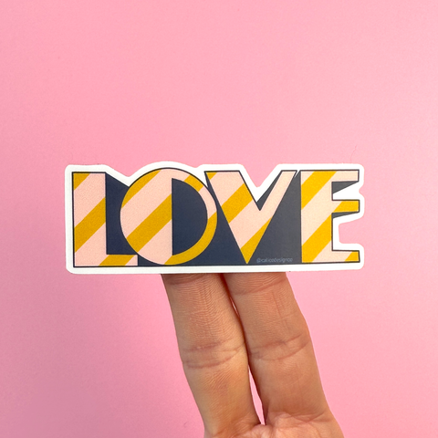 LOVE, Retro Dimensional Vinyl Sticker