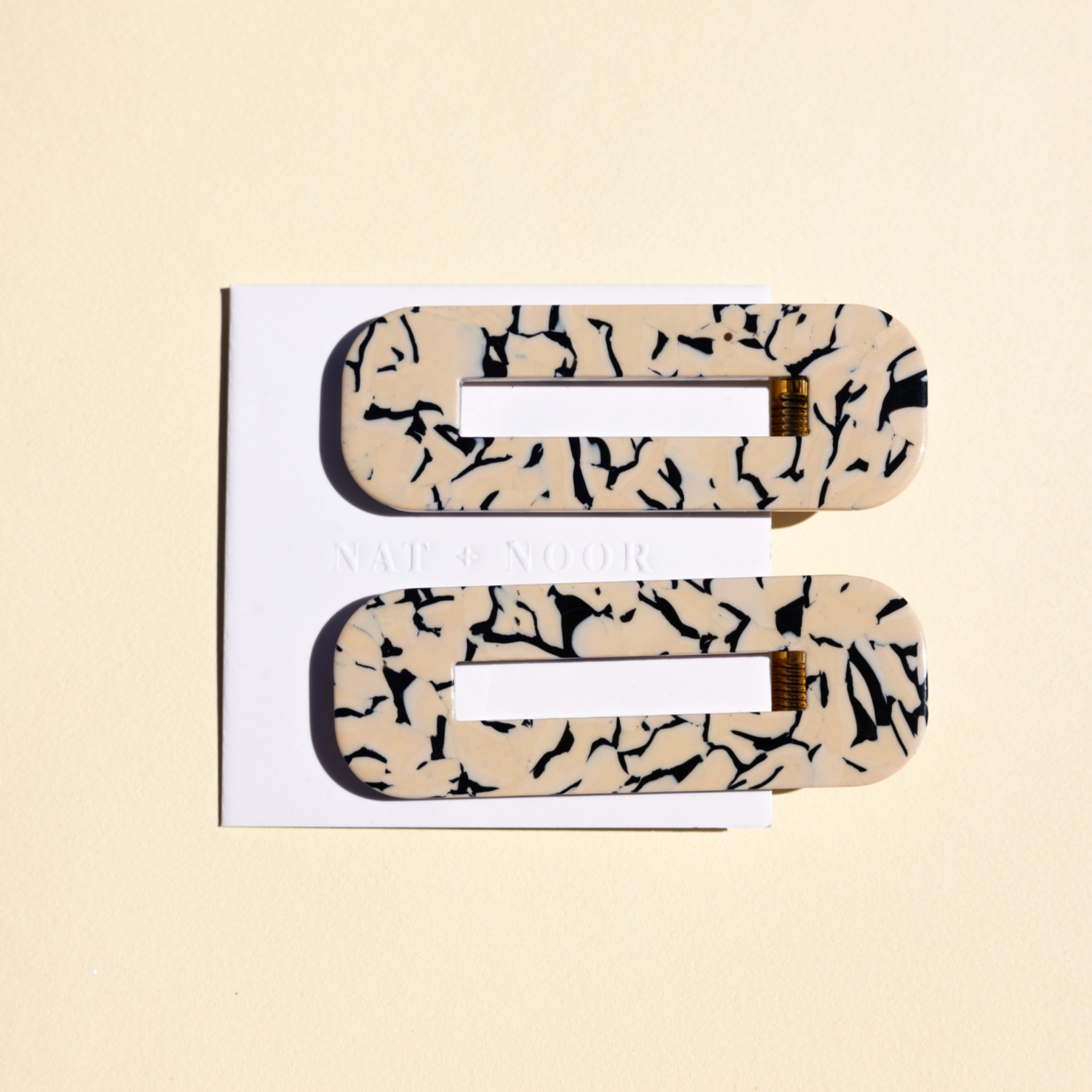 Tortoise Duo In Marble, set of 2 hair clips