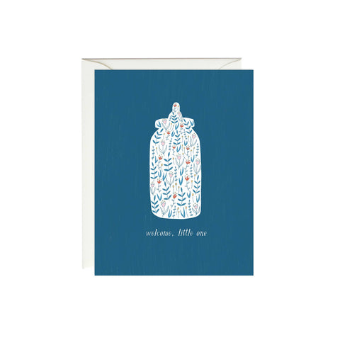 Floral Baby Bottle Card
