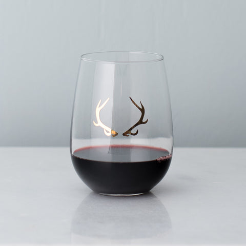 20K gold mirror finish luxury Antler stemless wine glass