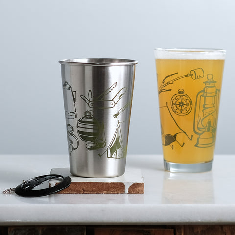 Camping Tools Equipment Stainless Steel Metal Pint Tumbler