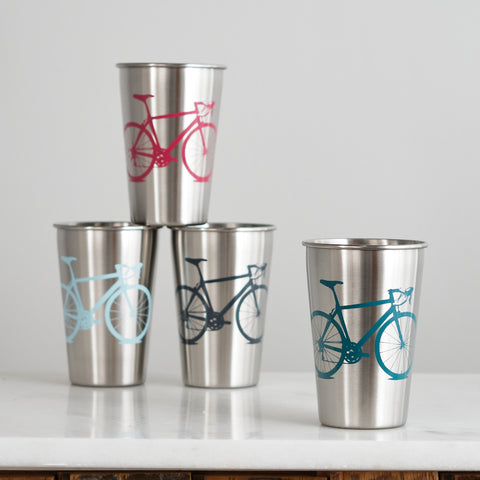 Road Bike Stainless Steel Pint Tumbler