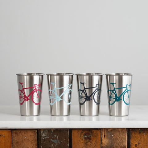 Road Bike Stainless Steel Pint Tumbler