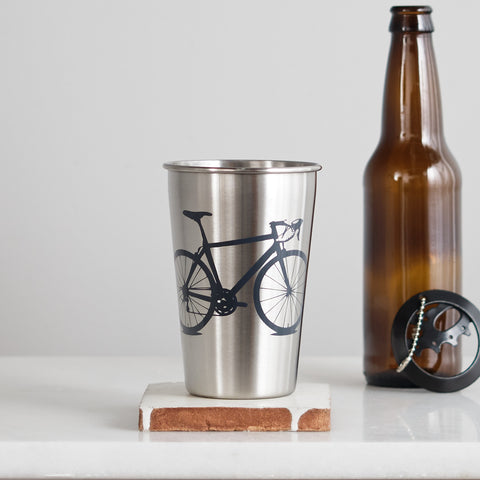 Road Bike Stainless Steel Pint Tumbler