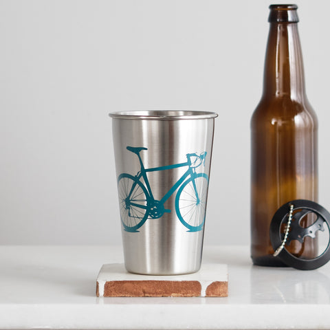 Road Bike Stainless Steel Pint Tumbler