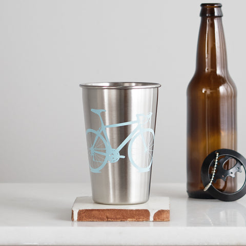 Road Bike Stainless Steel Pint Tumbler