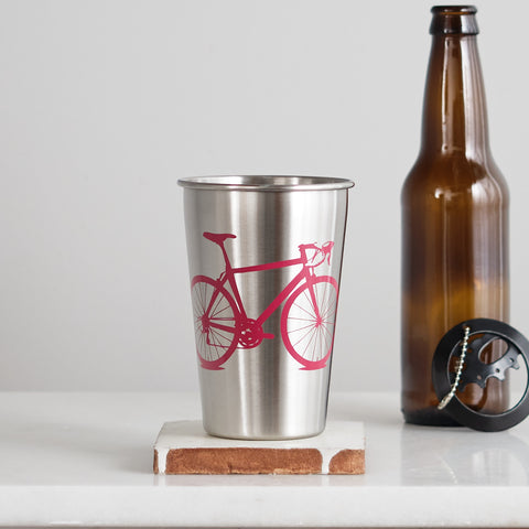 Road Bike Stainless Steel Pint Tumbler