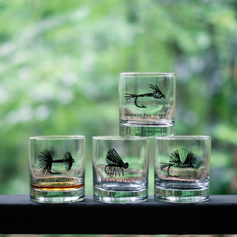 Fly Fishing Rocks Glassware