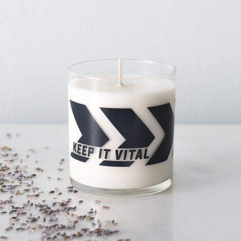 Chevron print soy wax candle