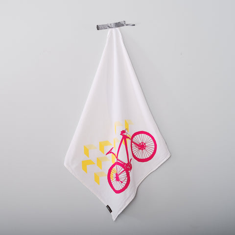 Mountain Bike Chevron Tea Towel