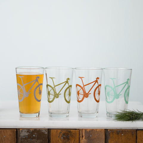 Mountain Bike Pint Glasses