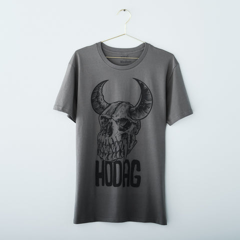 Unisex Hodag Skull Tee, Black on Charcoal