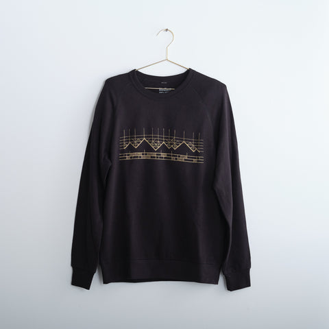 Mens Geometric Mountain Washed French Terry Sweatshirt - Final Sale