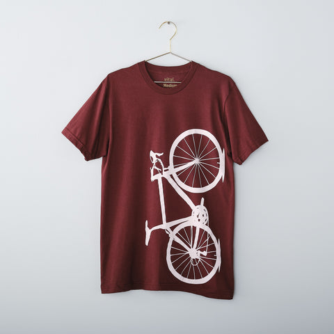 Men's Road Bike Fine Jersey Tee, White on Truffle